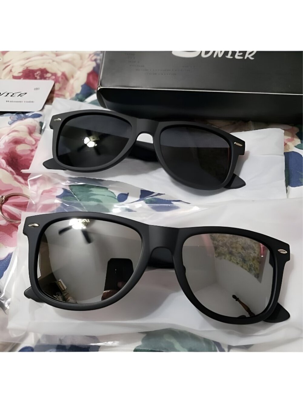 Polarized Sunglasses Men 80's Retro Classic Square Frame Driving Fishing
